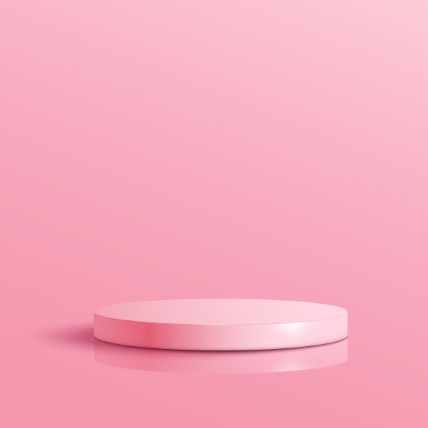 粉彩房间内的粉色圆形基座图片下载