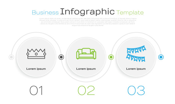 集线条皇冠沙发与嘉年华花环图片下载