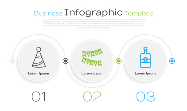 Set line party hat狂欢花环with flags图片下载