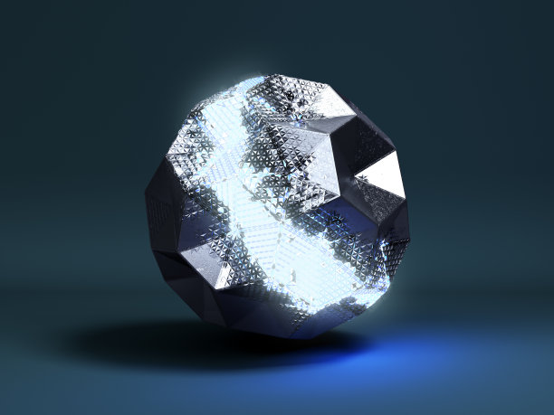 未来主义背景几何图形与一个发光的区域在表面3d渲染在黑暗的背景图片下载