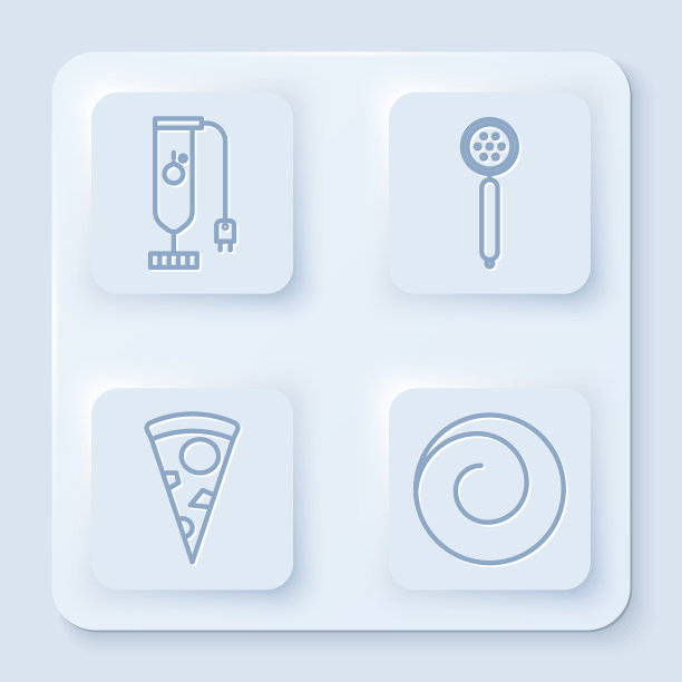 设置线搅拌机过滤勺片披萨图片下载