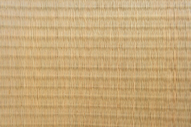 榻榻米垫纹理。日本榻榻米垫或日本榻榻米垫，纹理/背景/壁纸图片下载