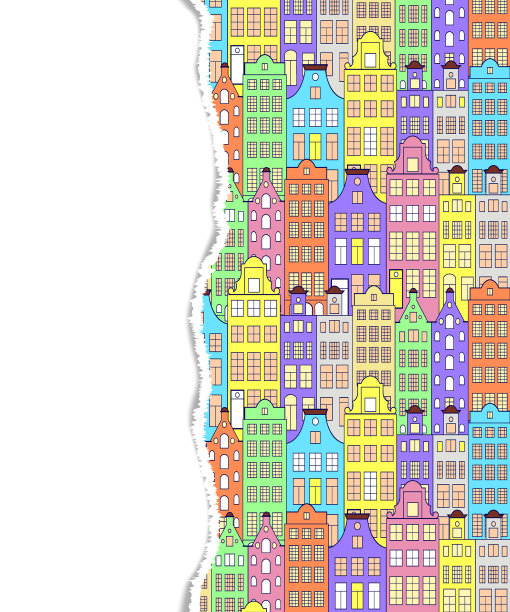 色彩建筑图案图片下载