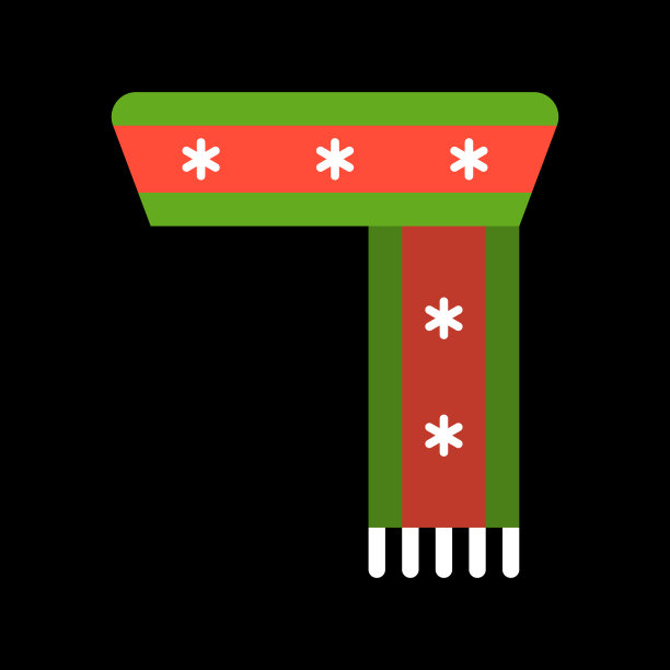 冬季围巾merry Christmas图标设置扁平设计图片下载