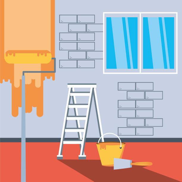 正在使用工具建造的室内房屋图片下载