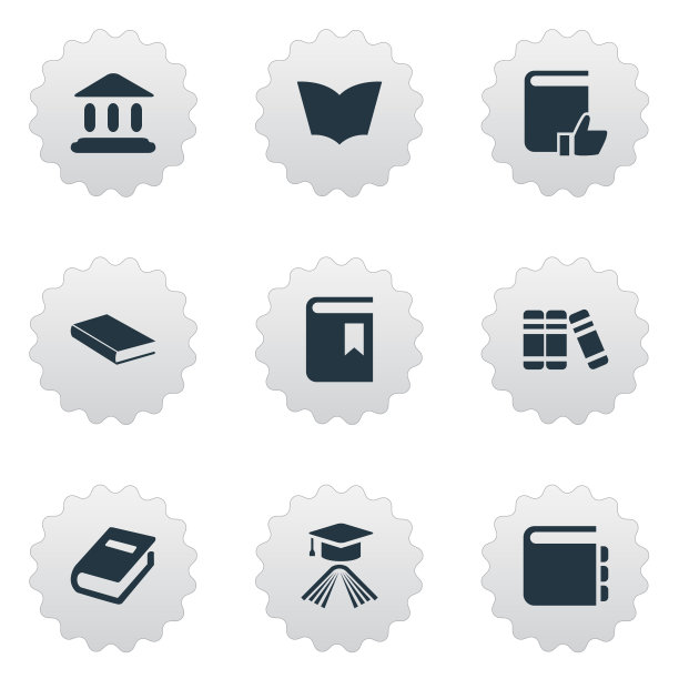 一组简单的阅读图标图片下载