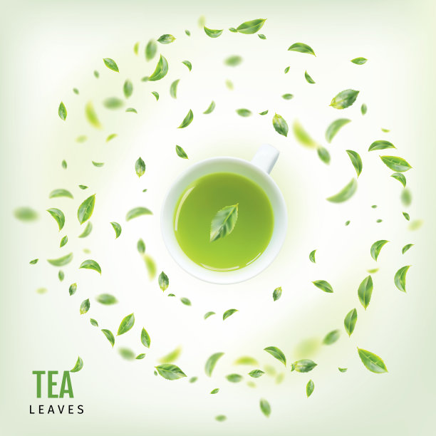 健康淡绿茶杯，绿色清新图片下载