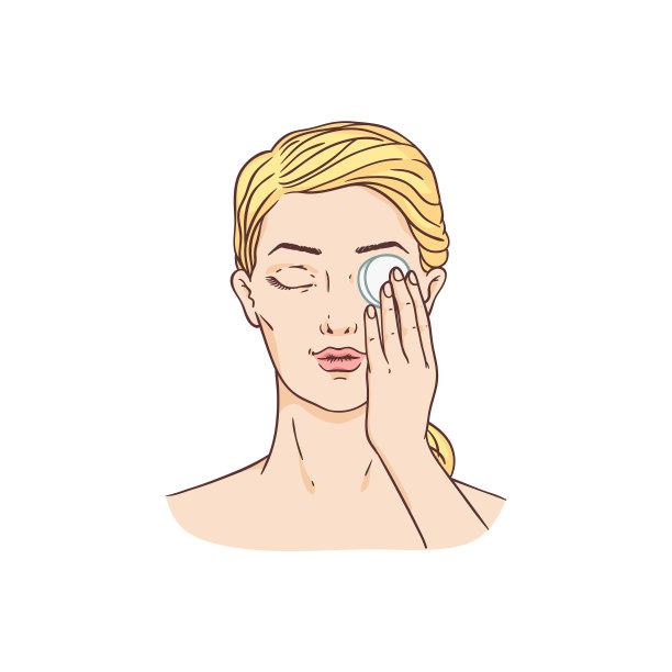 年轻女子卸妆图片下载