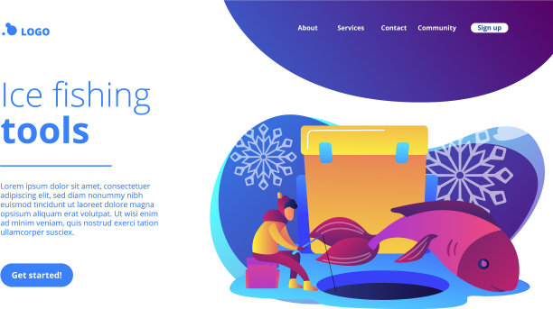 冰钓概念登陆页面图片下载