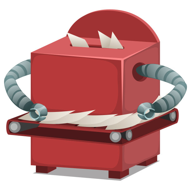 纸张分类机器人隔离在白色背景图片下载