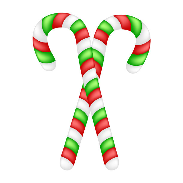 糖果手杖对为圣诞设计孤立上图片下载