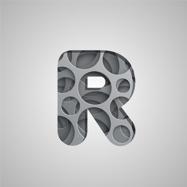 一种字体的分层孔字符图片下载