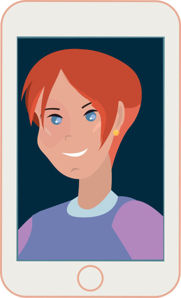 手机与女性自拍照片图片下载