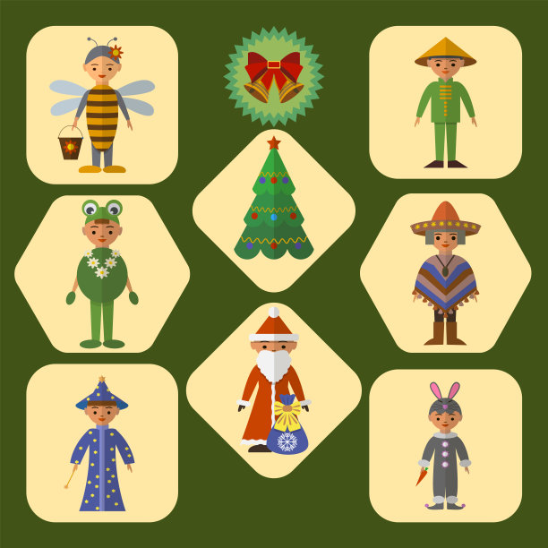 一群穿着化装服的可爱孩子图片下载