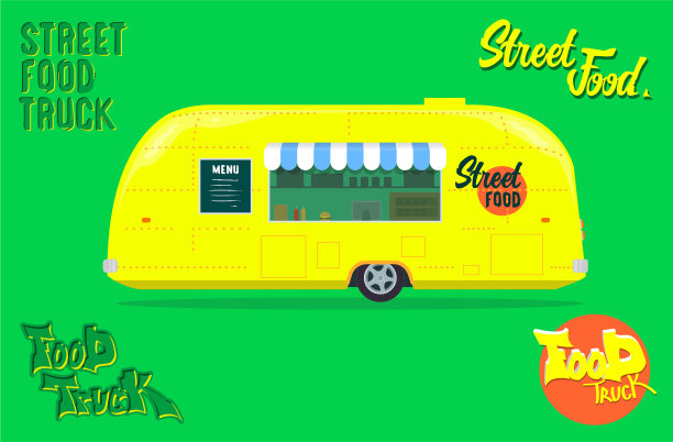 黄色快餐外卖运输与标志图片下载