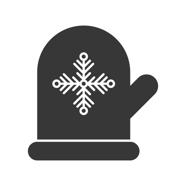 手套和雪花符号的圣诞节图片下载
