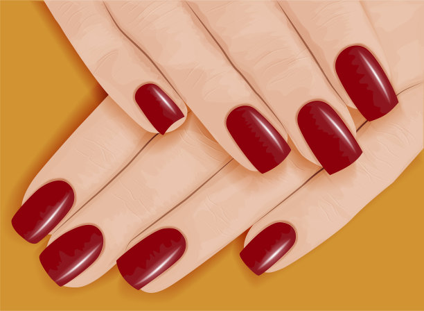 女性的手与指甲红色指甲油图片下载