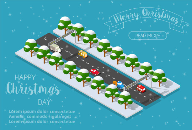 圣诞节城市等距图片下载