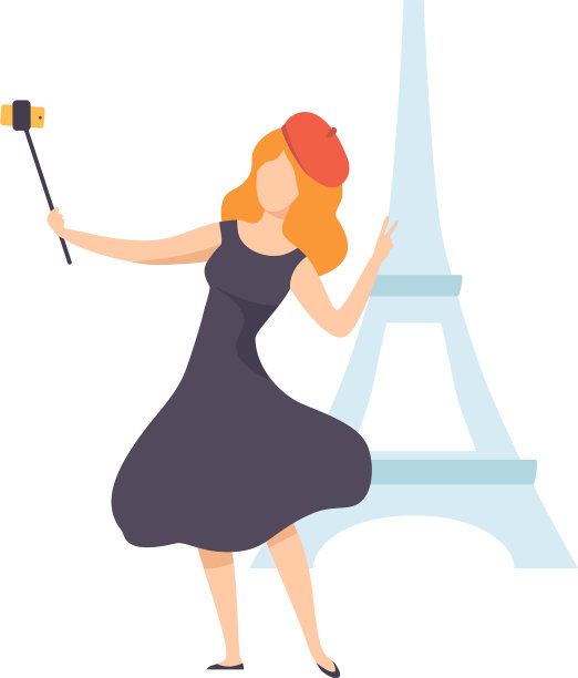 女孩在用智能手机自拍图片下载