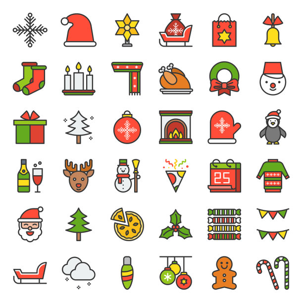 圣诞快乐主题设雪人等圣诞老人图片下载