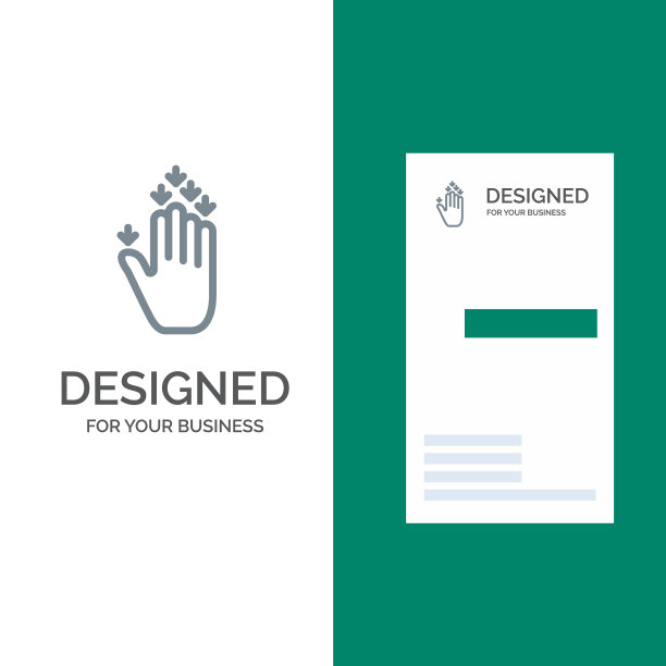 手势手箭头向下灰色标志设计和图片下载