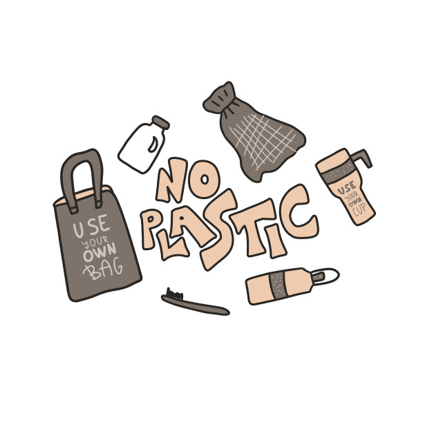 无塑料的概念与文字和符号图片下载