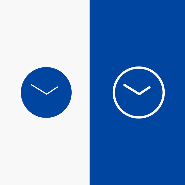 基本的手表时间，时钟线和符号固体图标图片下载