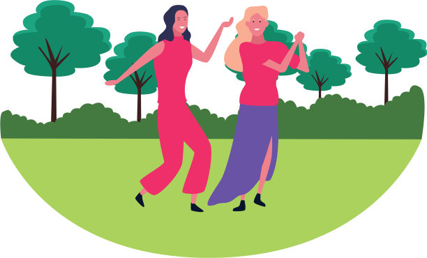 年轻女子微笑着跳舞图片下载