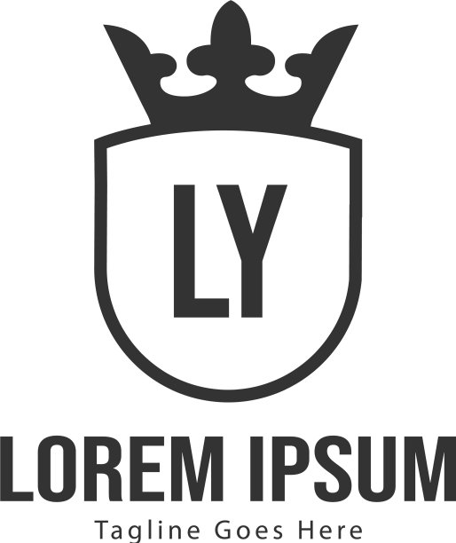现代边框LY字母logo模板图片下载