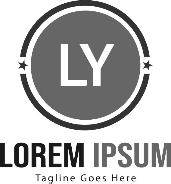 现代边框LY字母logo模板图片下载