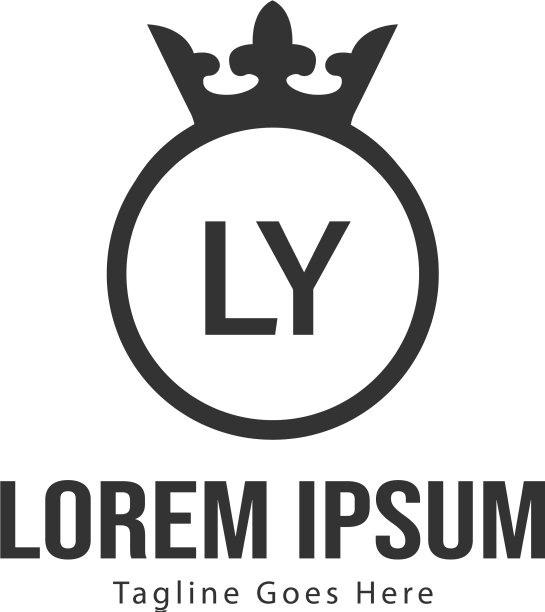 现代边框LY字母logo模板图片下载