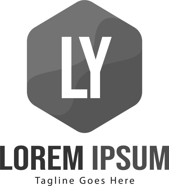 现代边框LY字母logo模板图片下载