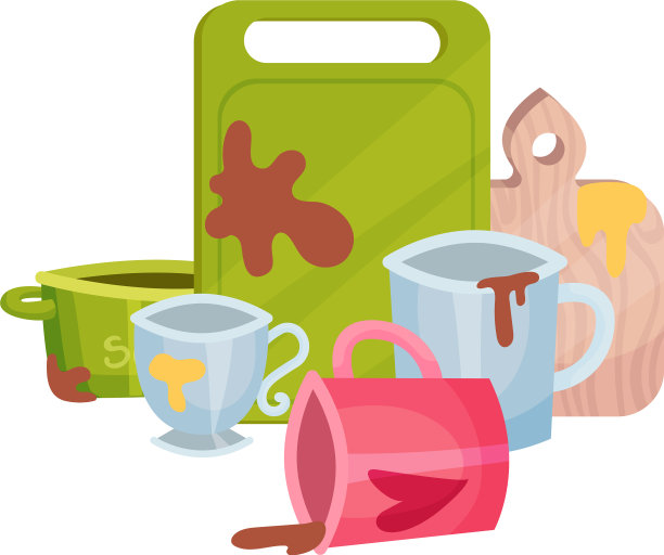 脏砧板和马克杯图片下载