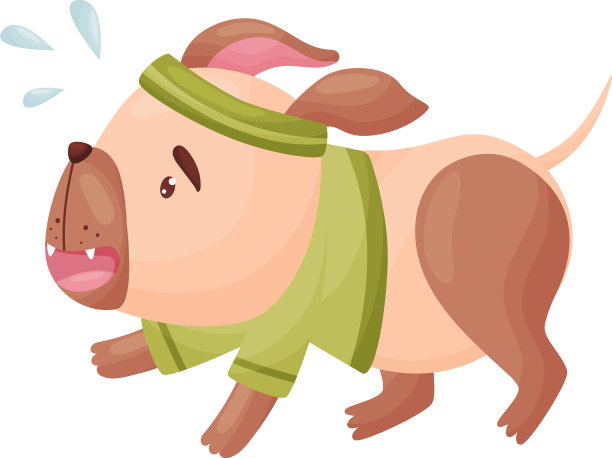 卡通哈巴狗在白色上奔跑图片下载