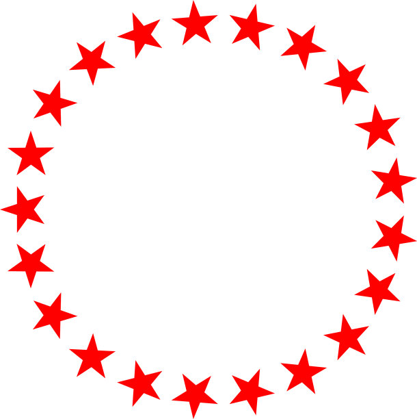 红星在圆形图标上的白色背景图片下载