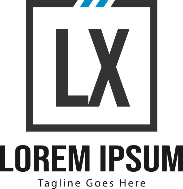 首字母LX现代框架标志模板图片下载