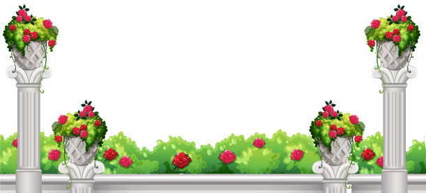 花和灌木前景场景图片下载