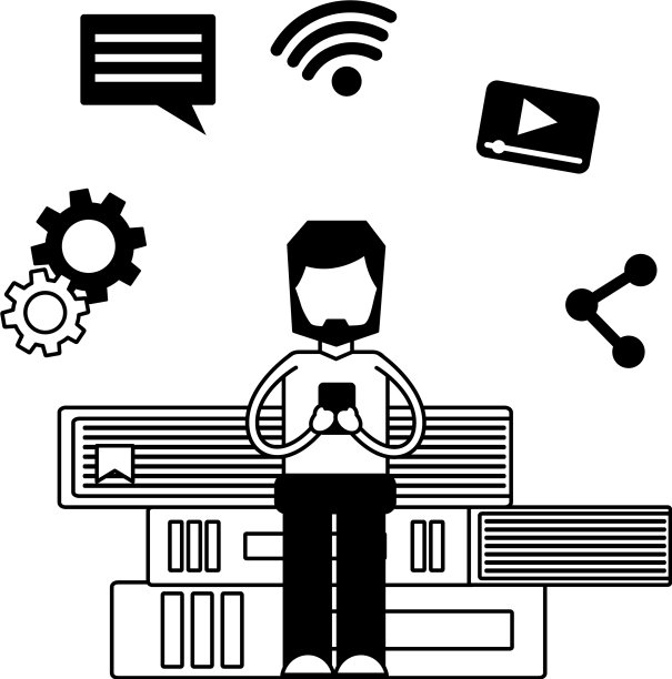 拿着手机坐着看书社交媒体的人图片下载