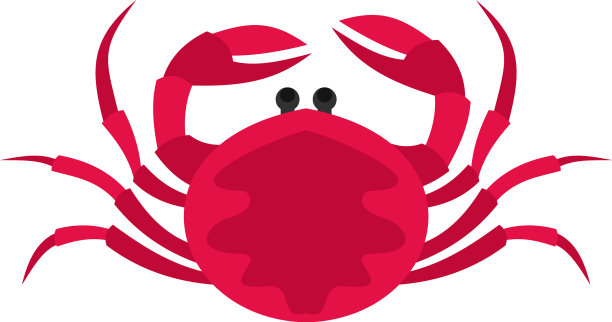 孤立的大粉色螃蟹图标图片下载