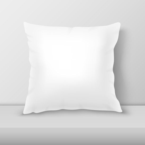 逼真的3d白色枕头特写在桌子上图片下载