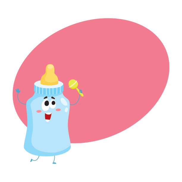 有趣的婴儿奶瓶人物吉祥物图片下载