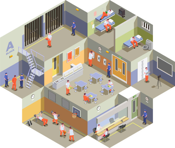 监狱监狱等距构成图片下载
