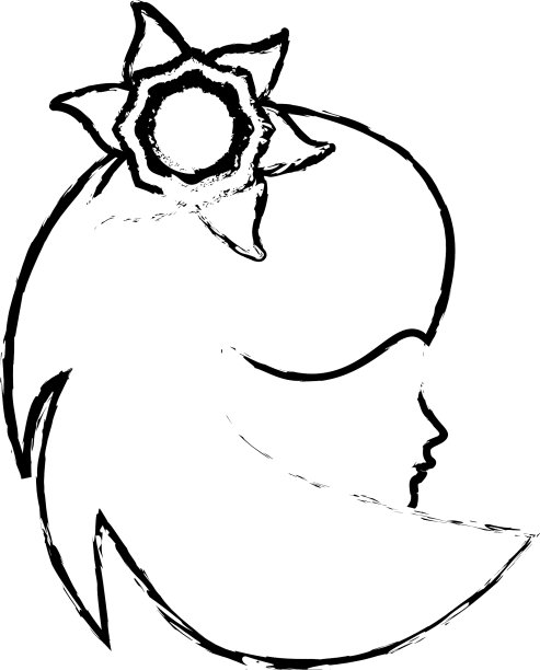 素描头像女人花图标图片下载