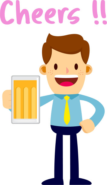 拿着啤酒的商人图片下载