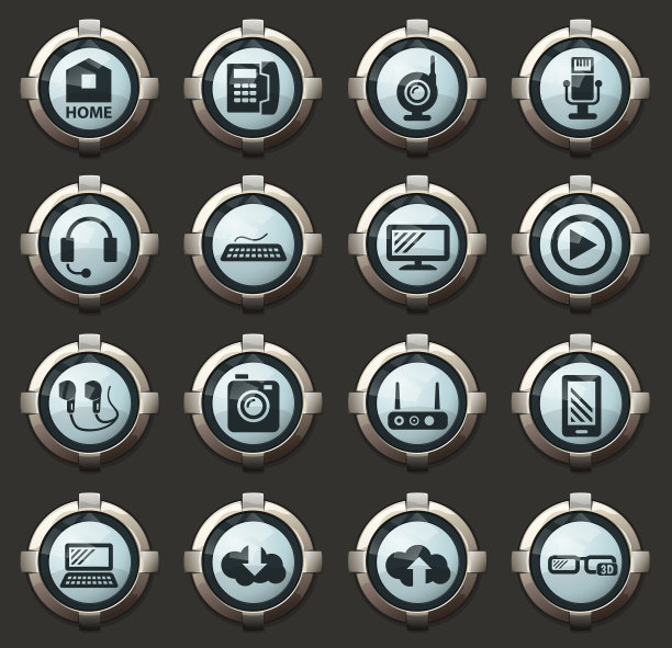 高科技图标集图片下载