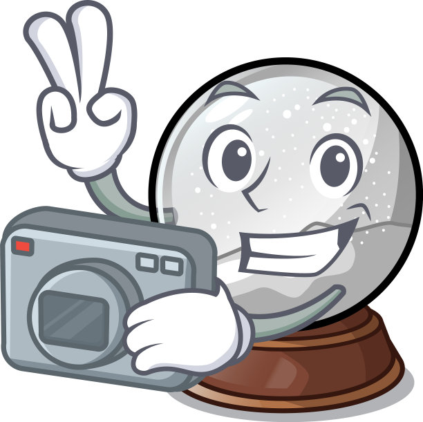 摄影师球雪和圣诞卡通树图片下载