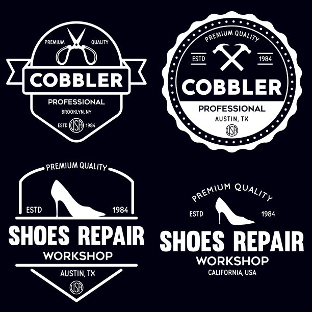 一套复古标志标签徽章图片下载