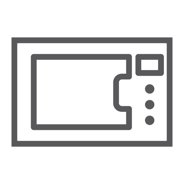 厨房电器微波炉线条图标图片下载