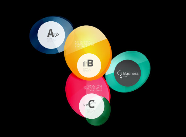 光滑玻璃环形横幅设计模板图片下载