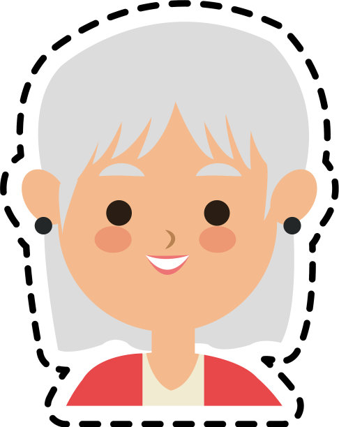 可爱的卡通女子图标形象图片下载